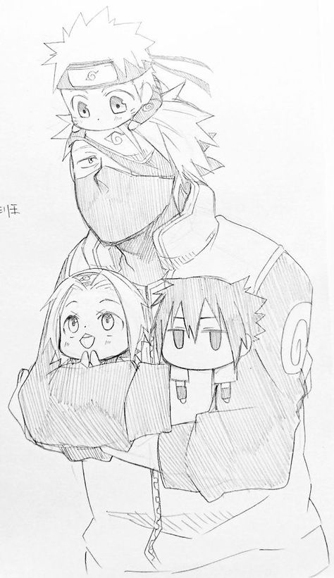 Kakashi And Naruto Drawing, Naruto Characters Drawings Sketches, Cool Naruto Drawings, Anime Sketch Easy Pencil, Naruto Art Sketch, Anime Sketch Naruto, Naruto Drawings Sketches, Naruto Sketches, Dragon Sketches