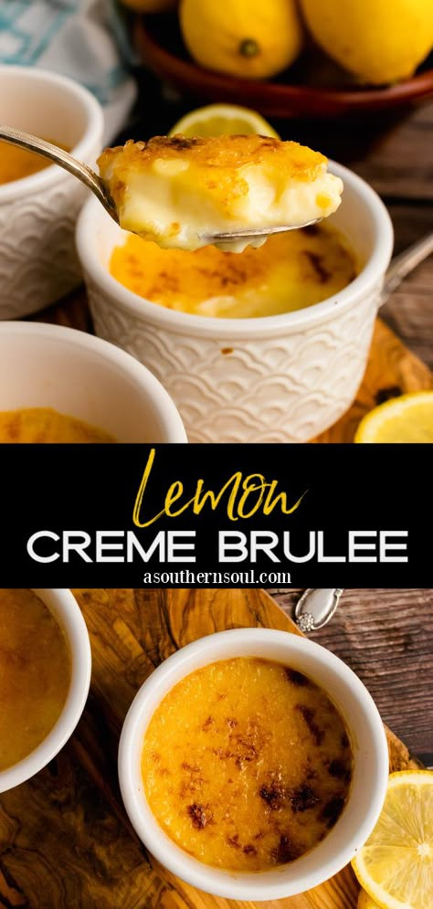 Lemon Creme Brulee, Crème Brûlée Recipe, Lemon Creme, Lemon Water Health Benefits, A Southern Soul, Cream Brulee, Lemon Juice Benefits, Creme Brulee Recipe, Brulee Recipe