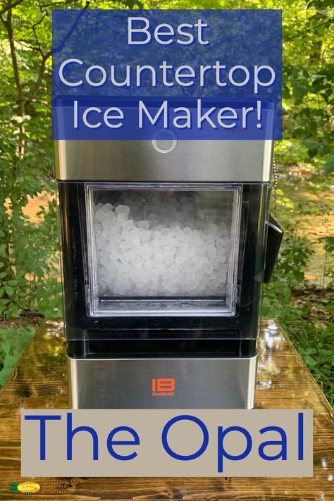 Are you looking for a great countertop ice maker? The Opal is the ice maker for you!     #Icemaker #nuggetice #countertopicemaker Ice Maker Machine In Kitchen, Counter Top Ice Maker, Countertop Nugget Ice Maker, Ice Maker In Kitchen, Opal Ice Maker, Counter Ice Maker, Pebble Ice Maker, Rv Gadgets, Crushed Ice Maker