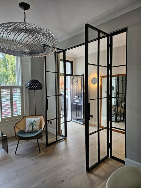 Heritage Style Doors, Steel Doors, Steel Framed Doors, Steel Glass Doors, Bespoke Doors, Fire Rated Doors - Etsy Canada Loft Glass Door, Glass Door With Black Metal Frame, Glass Black Door, Black Glass Internal Doors, Black Glass Doors Interior, Glass Doors Interior Living Rooms, Metal And Glass Doors, Home Office French Doors, Modern Office Door