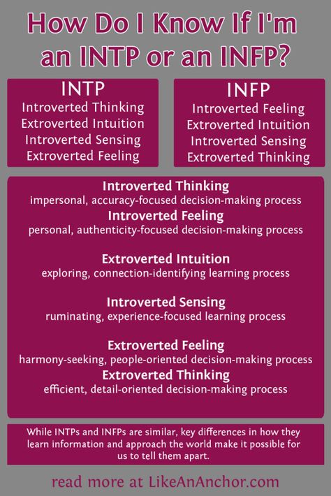 Intp Vs Infp, Introverted Sensing, Introverted Thinking, Intp Personality, Infp Personality, Thinking Of Someone, Myers Briggs Type, Online Tests, Mbti Personality