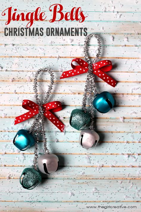 Jingle Bell Crafts, Easy Christmas Ornaments, Ornament Craft, Bells Christmas, Kids Christmas Ornaments, Homemade Diy, Easy Christmas Crafts, Handmade Christmas Decorations, Easy Christmas Diy