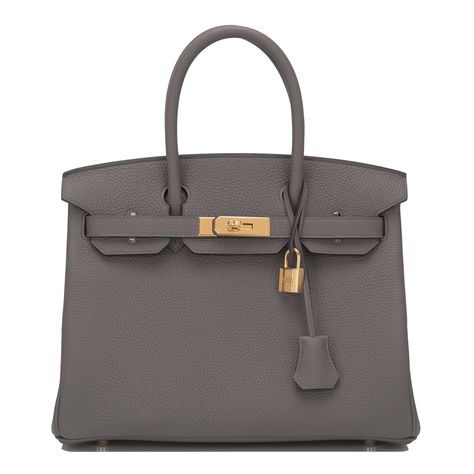 #Hermes #Birkin #Bag Etain Togo Gold Hardware Handbags Grey, Hermes Birkin Bag, Grey Purse, Hermes Birkin Handbags, Birkin Handbags, Gray Handbags, Real Leather Handbags, Birkin 30, Hermes Birkin 30