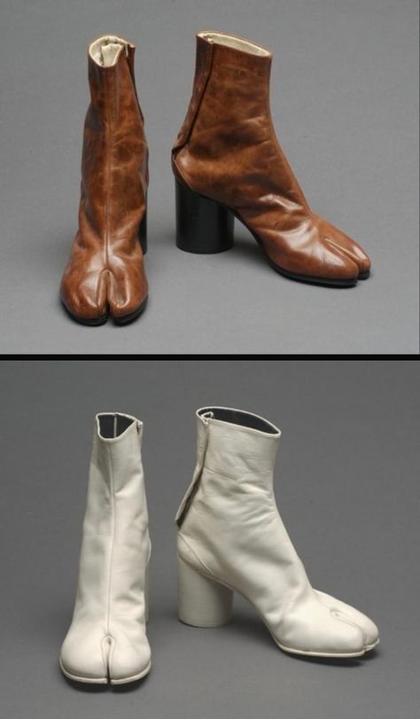 maison martin margiela ~tabi boots (1995) Tabi Shoes Margiela, Tabi Shoes Outfit, Tabi Outfit, Margiela Tabi Boots, Gay Clothes, Biblically Accurate, Iconic Shoes, Tabi Boots, Gay Outfit