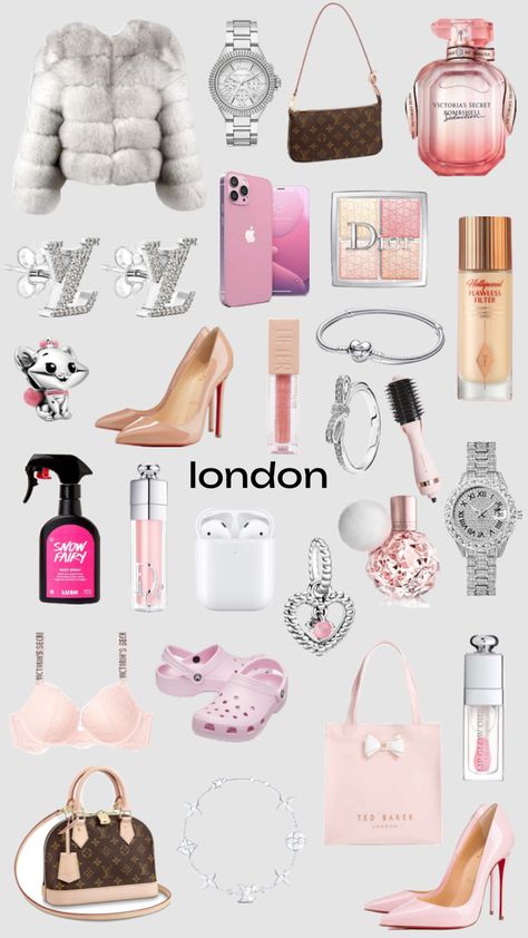 Baddie Wishlist Ideas, Wishlist Collage, Y2k 2023, Xmas List Ideas, Chav Outfits, Cute Christmas Ideas, Teen Trends, Pink Lifestyle, Pink Girly Things