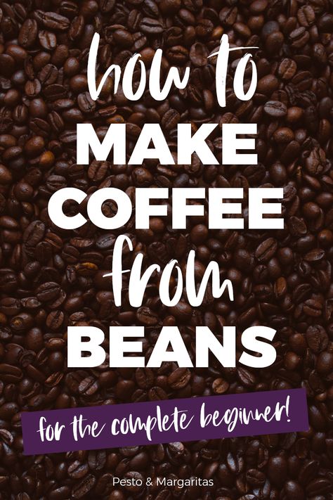 If you want to make coffee from beans, it doesn't have to be as complicated as it might seem.  There are three main things you need – beans, a coffee grinder and a coffee maker of some kind.  But which beans and what type of grind?  Find out the basics for beginners making coffee from beans including roast types, grind types and how to store your coffee beans Coffee Gadgets, Homemade Staples, Hot Teas, Best Non Alcoholic Drinks, Coffee Recipe Healthy, Grinding Coffee Beans, Brewing Coffee, Coffee Ideas, Pod Coffee Makers