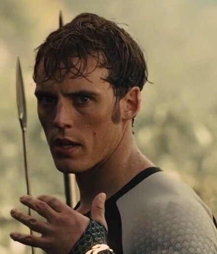 "Good thing we're allies, right?" - Finnick Odair, Catching Fire Sam Claflin Finnick, Finnick Odair Sam Claflin, Hunger Games Finnick, Rabastan Lestrange, Hunger Games Characters, Finnick Odair, Donald Sutherland, Sam Claflin, Hunger Games 3