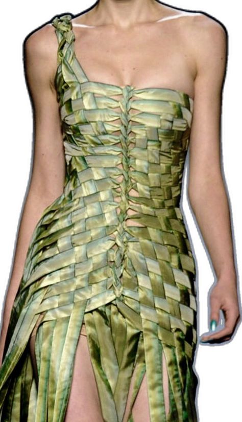 Green Fashion Runway, Fashion Inspired By Nature, Fashion Design Inspiration Board, Gaultier Dress, Jean Paul Gaultier Dress, Paul Gaultier Spring, Clothing Details, Fashion Inspiration Design, Midi Skirts