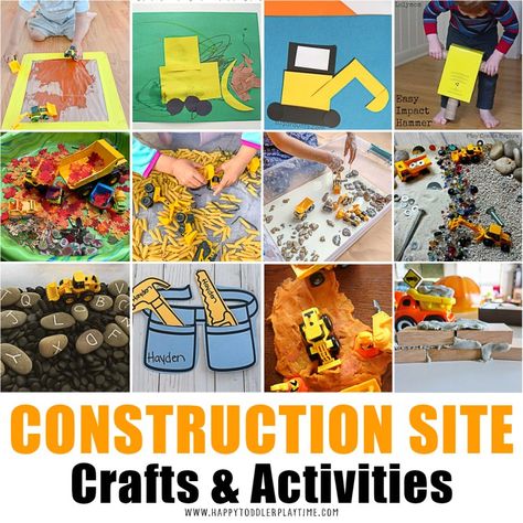 30+ Construction Site Activities for Kids - HAPPY TODDLER PLAYTIME Construction Theme Preschool Activities, Construction Activities Preschool, Construction Theme Preschool, Preschool Construction, Kindergarten Science Activities, Craft Activities For Toddlers, Color Sorting Activities, Easy Toddler Crafts, Transportation Preschool