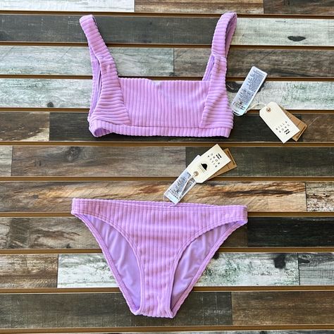 Ribbed Bikini New With Tags Never Worn Billabong Swimwear, Billabong Swim, Summer Bikinis, Billabong, Bday Party, Womens Swim, Color Purple, Party Ideas