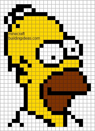 Minecraft Pixel Art Templates: Homer Simpson Minecraft Pixel Art Templates, Grille Pixel Art, Pixel Art Minecraft, Image Pixel Art, Modele Pixel Art, Pixel Art Templates, Art Templates, Pixel Drawing, Pixel Crochet