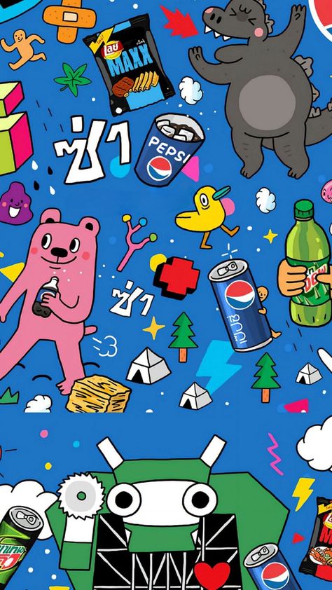 Pepsi Background, Pepsi Illustration, Drawing Examples, Creative Poster Design, Japan Design, Graphic Design Fun, Line Illustration, Anime Drawings Tutorials, Illustration Character Design