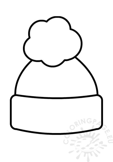 Winter Hat Coloring Page, Winter Hat Template Free Printable, Winter Hat Printable, Winter Hat Template, Hat Template Free Printable, Hat Coloring Page, Outline Pictures, Middle Earth Map, Hat Template