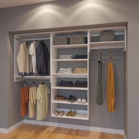 Modular Closets 8 FT Closet Organizer System - 96 inch - Style C Diy Closets, Modular Closet, Modular Closets, Closet Planning, Closet Kits, Reach In Closet, Open Closet, Closet Organizing Systems, Closet Remodel