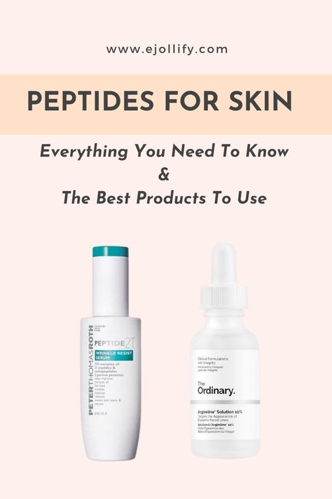 When you’re done reading this, you’ll know exactly what peptides are and what they do for your skin, the benefits of peptides, and the best peptide products to get started on. Because we’ve put together everything there is to know about peptides in skin care, best peptide serums, peptide eye creams & how to choose the best type of peptides for your skin care. Check out our post to learn everything! Peptides Skin Care Products, Peptides Benefits, Peptides Skin Care, Aesthetic Skin Care Routine, Collagen Skin Care, Benefits Of Massage, Organization Skincare, Skincare 101, Face Cream Best