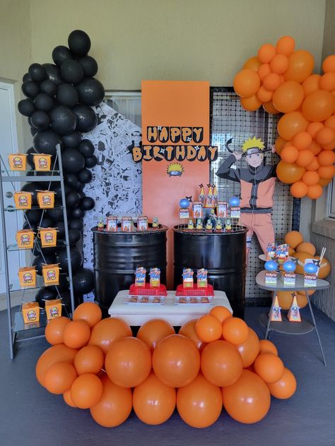 Naruto Birthday Party Itachi Birthday Party Ideas, Naruto Birthday Party Ideas Decoration, Naruto Balloon Garland, 8 Year Birthday Ideas Boy, Naruto Birthday Decoration, Naruto Party Ideas Birthdays, Naruto Decorations Party, Naruto Birthday Party Decorations, Naruto Birthday Party Shirts