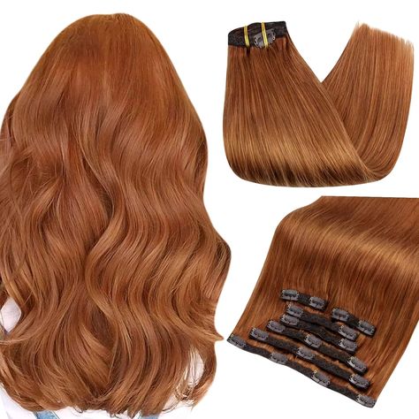 Smarter Shopping, Better Living! Aliexpress.com Hair Extensions Clip, Auburn Brown, Extensions Clip In, Natural Hair Extensions, Real Human Hair Extensions, Human Hair Clip Ins, Bleach Dye, Clip In Hair, Clip In Extensions