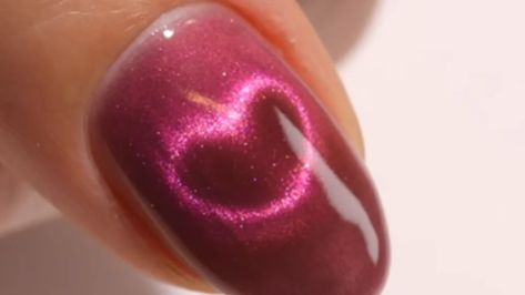 How To Craft the Magnetic Heart Trend – Beyond Polish Magnetic Heart Nails, Magnetic Nail Polish Designs, Heart Trend, Magnetic Nail Polish, Metallic Nail Polish, Heart Magnets, Nail Trend, Heart Nail, Magnetic Nails