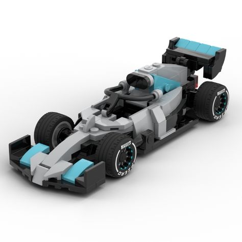 Lego F1 Car, Lego Car Ideas, Mercedes Petronas F1, Lego Race Car, Lego Cars Instructions, Lego F1, Mercedes Petronas, Lego Wheels, Mercedes F1