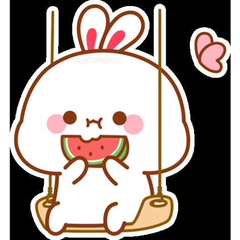 Sticker Maker - BUNNYS & FRIENDS Watermelon, Gif