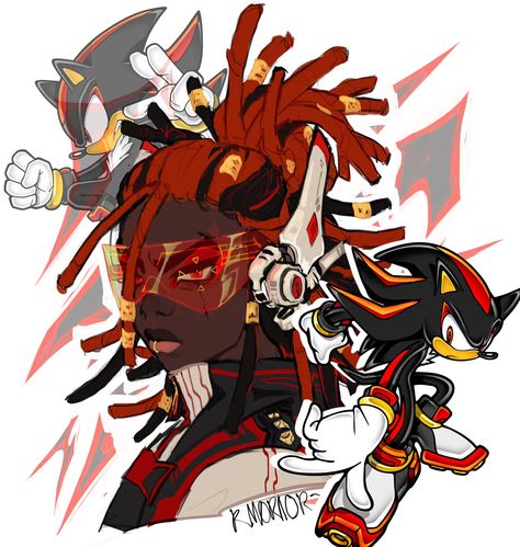 Human Shadow, Black Anime, Sonic And Shadow, Sonic Fan Art, Black Anime Characters, Black Cartoon, Black Love Art, Black Art Pictures, Sonic Art