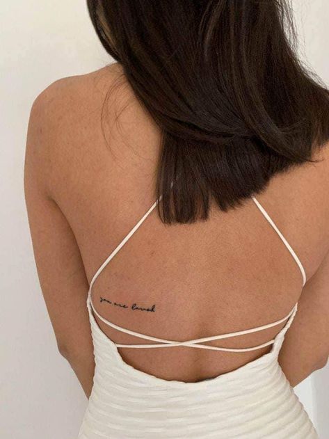 You Are Loved Tattoo, Aesthetic Tattoo Ideas, Side Tattoos Women, Small Back Tattoos, Unique Tattoo Ideas, Small Girly Tattoos, 20 Aesthetic, Hidden Tattoos, Small Pretty Tattoos