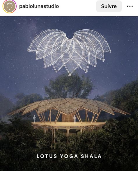 Lotus House Design, Dandelion Architecture, Tree Pavilion, Meditation Space Architecture, Tree Column, Tree Structure, Unique Bedroom Design, Abstract Pencil Drawings, Basic Painting