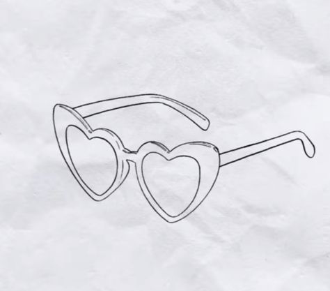 Heart Glasses Illustration, Heart Shaped Sunglasses Tattoo, Heart Shaped Glasses Tattoo, Heart Glasses Tattoo, Heart Sunglasses Tattoo, Heart Sunglasses Drawing, Heart Glasses Drawing, Utopia Outfit, Eye Glasses Tattoo