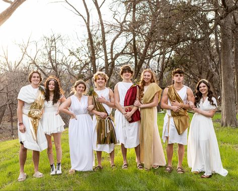 Greek Mythology Party, 21st Outfits, Mythology Party, Toga Party, Greek Goddess Costume, Mount Olympus, Goddess Costume, Greco Roman, Team Events