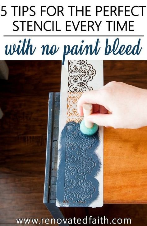 Stencil On Wood, Diy Stencil Patterns, Stenciled Curtains, Lace Stencil, Reclaimed Table, Furniture Diy Ideas, Stencils Tutorials, Laminate Furniture, Diy Stencil