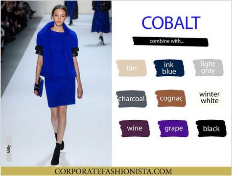 Color Crash Course, Cobalt Blue Outfit, Colour Combinations Fashion, Color Combos Outfit, Mixing Colors, Winter Typ, Color Combinations For Clothes, Reference Chart, Fall Winter Wardrobe