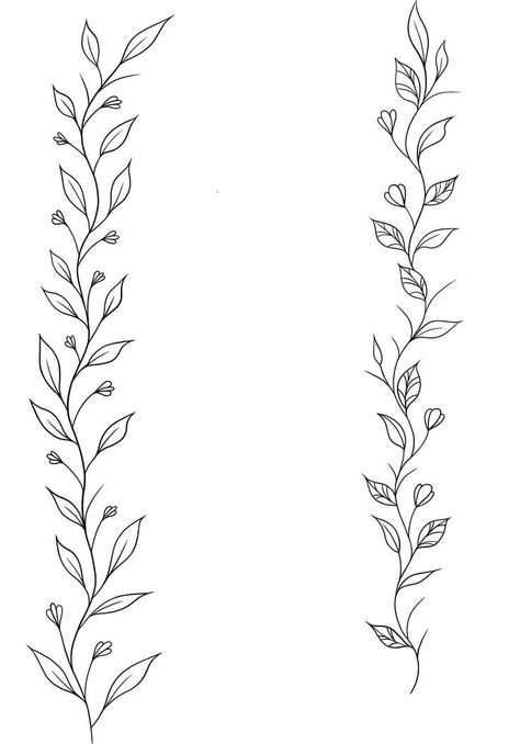 Vine Wrist Tattoo Design, Leaf Vine Drawing Tattoo, Vine Drawing Tattoo, Wrap Around Flower Tattoo, Vine Wrap Around Tattoo, Simple Vine Tattoo, Vine Template, Flower Vine Drawing, Tattoos Full Arm