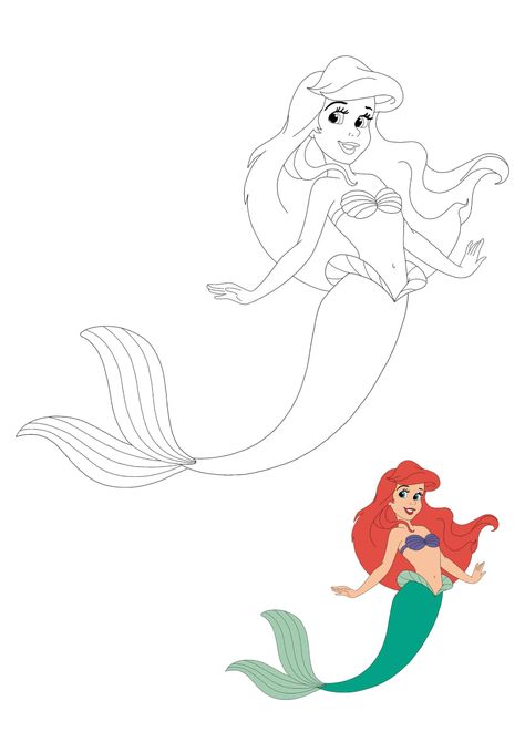 Mermaid Ariel Coloring Pages - 2 Free Coloring Sheets (2020) Princess Coloring Sheets, Ariel Color, Ariel Coloring Pages, Disney Coloring Sheets, Disney Princess Anime, Free Printable Coloring Sheets, Disney Princess Coloring Pages, Free Coloring Sheets, Mermaid Coloring Pages