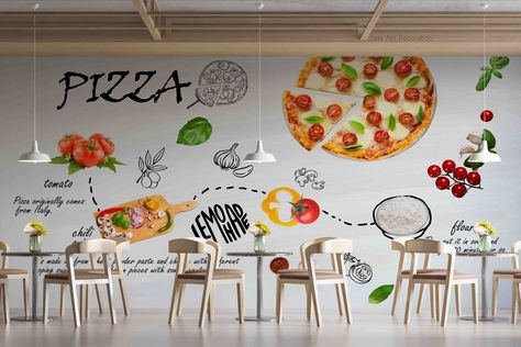 3D Pizza Wallpaper, Vegetables Wall Mural, Fast Food Wall Decor, Restaurant Wall Art, Peel and Stick, Removable Wallpaper, Wall Sticker Fast Food Pizza, Pizza Wallpaper, Kindergarten Wallpaper, Playroom Wallpaper, Food Pizza, Classic Wallpaper, Wallpaper Walls Decor, Wallpaper Stickers, Watercolor Wallpaper