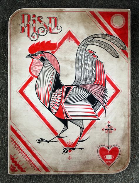 david hale artwork Traditional Rooster Tattoo Design, Japanese Rooster Tattoo, Year Of The Rooster Tattoo, Japanese Rooster Art, David Hale Tattoo, Sanna Annukka, Medicine Illustration, David Hale, Union Logo