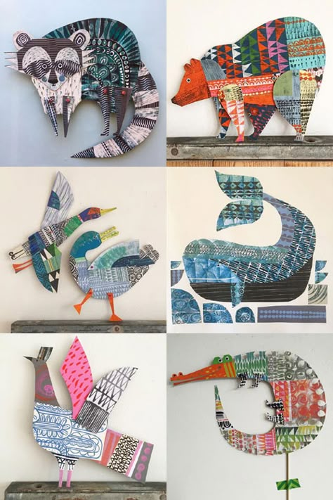 Clare Youngs, Owl Paper, Classe D'art, Paper Collage Art, Elementary Art Projects, Cardboard Art, Paper Creations, School Art Projects, Middle School Art