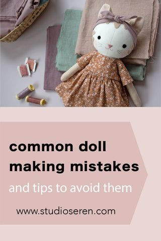 Common doll making mistakes and tips to avoid them – Studio Seren How To Attach Doll Arms, Linen Doll Pattern, Mini Doll Sewing Pattern Free, Doll Making Supplies, Homemade Rag Dolls, Clothes For Dolls Free Pattern, Softies Patterns Free, Stuffed Doll Pattern, Easy Doll Sewing Pattern