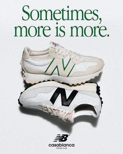 Casablanca Releasing Another New Balance 327 Collab Shoes Ads, New Balance 327, Retro Ads, Sporty And Rich, New Balance Shoes, Graphic Design Posters, New Balance Sneaker, Casablanca, Comme Des Garcons