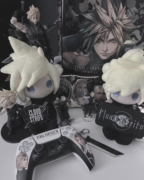 {my photo, do not repost} my current collection 🤍🩶🖤 - - { #ffvii #ffviiremake #ff7 #ff7remake #ff7リメイク #クラウドストライフ #finalfantasy #finalfantasyvii #finalfantasy7remake #cloudstrife #zackfair #ffviir #ffviiadventchildren #ouji #goth #gothicstyle #victorian #victoriangoth #collection #animecollection #cloudstrifecollection } Fantasy Room, Plus Size Baddie, Plus Size Baddie Outfits, Final Fantasy Collection, Fantasy Collection, Cloud Strife, Baddie Outfits, Final Fantasy, Gaming