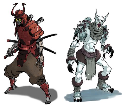 cyborg samurai+weird critter by SC4V3NG3R Samurai Concept, Samurai Illustration, Arte Ninja, The Last Samurai, Character Actions, Japanese Monster, Samurai Armor, Monster Design, Dnd Characters