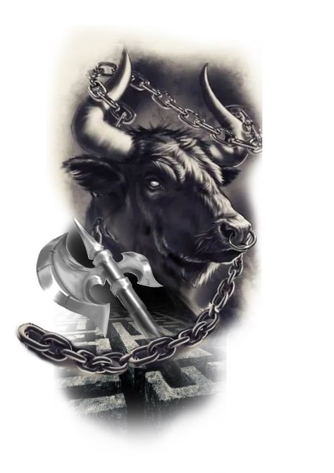 Taurus Tattoo For Guys, Bull Tattoo Design, Tattoo Shiva, Ox Tattoo, Dark Angel Tattoo, Taurus Bull Tattoos, Bull Pictures, Taurus Tattoo, Taurus Bull