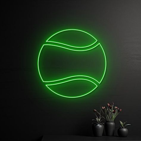 Tennis Ball Neon Sign, Tennis Polo Neon Light, Tennis Player LED Sign, Sport LED Light, Fan Club Room Wall Art Decor, Tennis Game Neon Light Let us light up your life with quality LED neon signs for home, business, weddings, events, & more. Take a business logo, song lyrics, a kid's name, or even the shape of your dog, & neon-ify it! We are helping make art accessible with easy-to-design, stylish neon lights. Get creative and design your own neon sign. Your name, motto you live by, your business Tennis Room, Tennis Decorations, Tennis Decor, Tennis Events, Tennis Birthday, Tennis Art, Tennis Game, Light Fan, Tennis Games