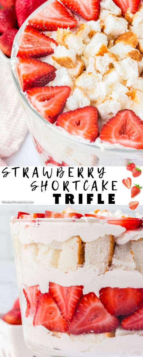 Make this Strawberry Shortcake Trifle as the ultimate summer dessert. Everyones favorite strawberry dessert in a layered show-stopping dish. Strawberry Shortcake Truffle, Fresh Strawberry Desserts, Shortcake Trifle, Strawberry Shortcake Dessert, Strawberry Shortcake Trifle, Easy Strawberry Shortcake, Strawberry Dessert Recipes, Strawberry Shortcake Recipes, Strawberry Dessert