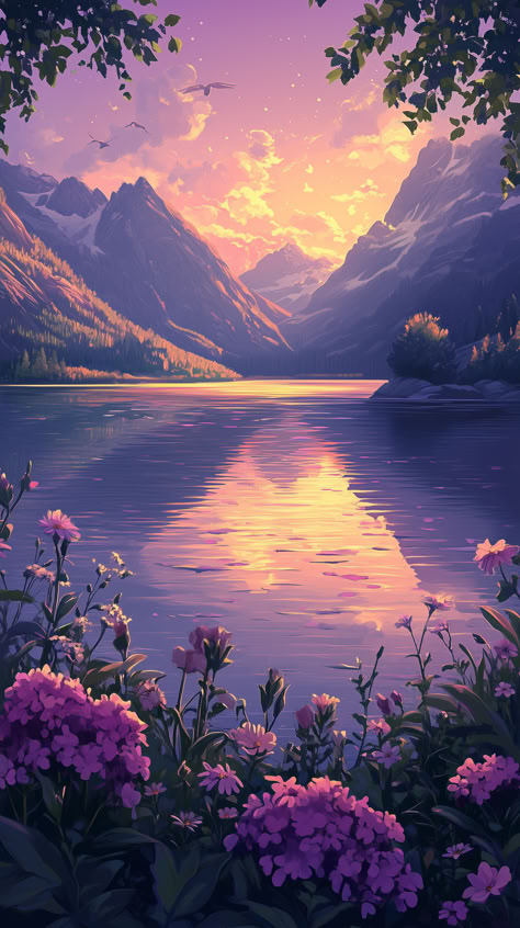 Pretty Scenery Paintings, Majestic Drawings, Purple Nature Wallpaper, Tablet Wallpaper Hd, Really Cool Backgrounds, Beautiful Scenery Photography, Dreamy Artwork, Cute Laptop Wallpaper, Pretty Phone Wallpaper