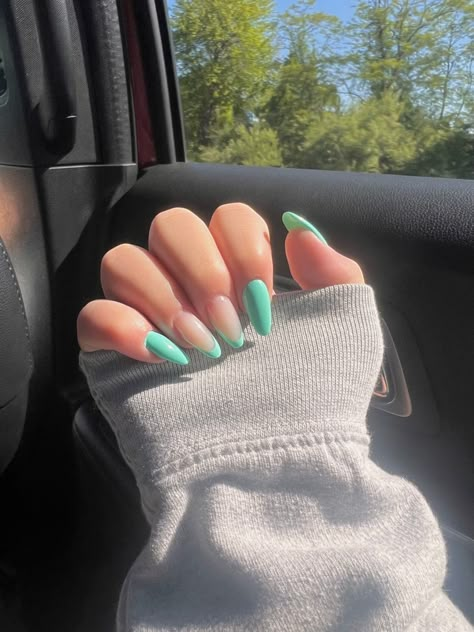 #green #greennails #blue #bluenails #teal #tealnails #turquoise #turquoisenails #frenchtips #frenchtipsnails #nails #springnails #summernails #winternails #fallnails #autumnnails #summer #spring #fall #winter #autumn #longnails #shortnails #almondnails #coffinnails #cleangirlnails #cleannails #colorfulnails #nailart #nailsdesign #nailstrend #naillove #nailsinspo #nails4today #nailgel #nailsinpiration #nailfashion #nailworld #fiberglass #nailextensions #acrycilicnails #acrylics #fiberglassnails Almond Nails Turquoise, Turquoise Almond Nails, Spring Nails Rainbow, Turquoise And Pink Nails, Nails Turquesa, Turquise Nails, Turquoise Nails Designs, Spring Nail Designs Simple, Nail Ideas March