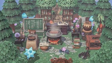 Moonstone Island, Cottagecore Animal Crossing, Witch Hut, Witchy Garden, Witchy Cottagecore, Acnh Inspiration, Acnh Cottagecore, Tattoo Plant, Deep In The Woods