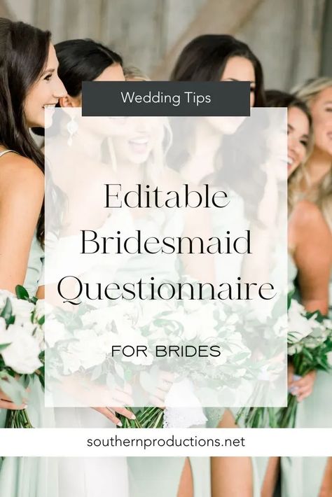 Editable Bridesmaid Questionnaire | Wedding Templates | In this blog post I'm sharing all about our editable Bridesmaid Questionnaire #weddingplanner #bridesmaidquestionnaire #weddingprintables #weddingplanning #DIYwedding #bridesmaid #weddingchecklist #weddingtemplates Bridesmaid Survey Questions, Questions To Ask Bridesmaids, Bridesmaid Questionnaire Google Form, Bridal Party Questionnaire, Bridesmaid Survey, Bridesmaid Questionnaire, Bridesmaid Question, Wedding Questionnaire, Bridesmaid Duties