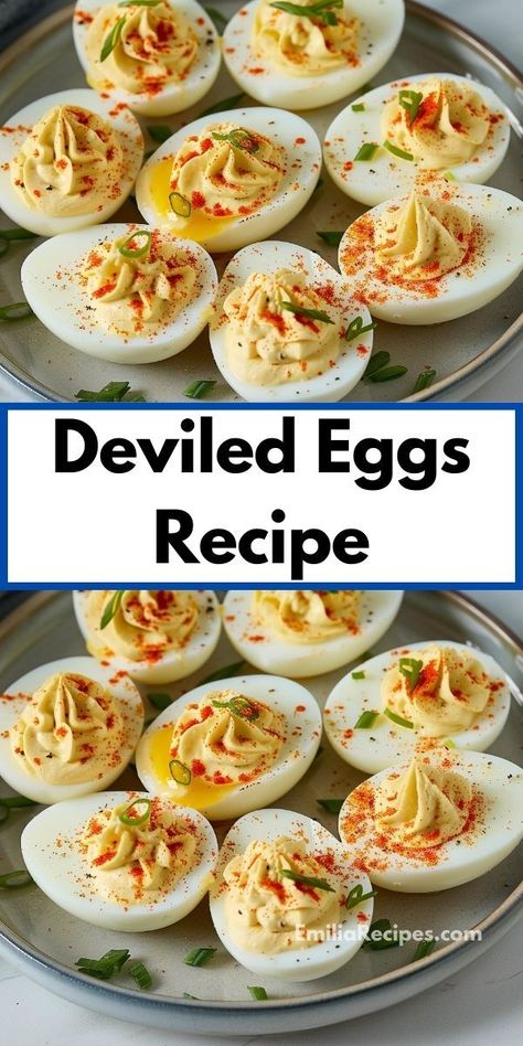 Need a devil egg recipe? This Deviled Eggs Recipe is a must-try! Combining rich flavors and creamy texture, it's ideal for your deviled eggs recipes and easy appetizer ideas. Devil Egg Recipe, Easy Egg Dishes, Egg Recipes Easy, Classic Deviled Eggs Recipe, Easy Snacks Recipes, Tasty Chicken Recipes, Devil Eggs, Deviled Eggs Recipe Easy, Classic Deviled Eggs