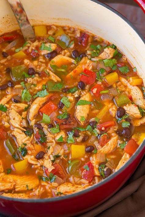 Fajitas Soup, Cooking Classy Recipes, Fajita Rice, Fajita Soup Recipe, Fajita Soup, Chicken Fajita Soup, Soup Chicken, Arroz Frito, Chicken Fajita