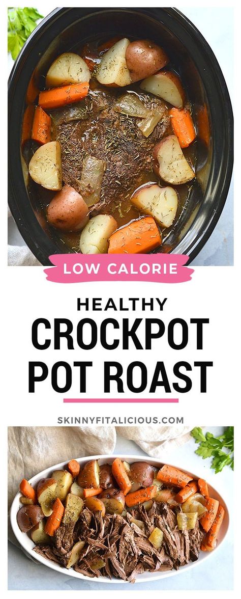 Pot Roast Healthy Slow Cooker, Healthy Dinners Slow Cooker, Healthy Crock Pot Pot Roast, Crock Pot Recipes Low Calorie, Healthy Roast Crockpot, Low Calorie Pot Roast Slow Cooker, Slow Cooker Pot Roast Healthy, Healthy Beef Roast Crockpot, Healthier Pot Roast